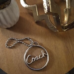 COACH Vintage Silver Script Circle Logo Hang Tag 1.5"